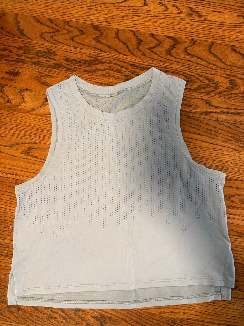 lululemon athletica Light Blue Perforated Workout Tank